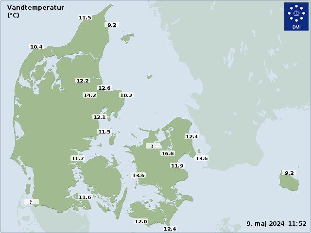 Temperatur målinger i danske farvande